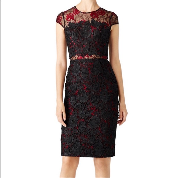 burgundy and black lace dress